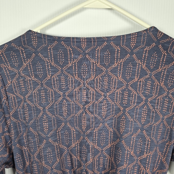 Toad & Co Dress Womens Cue Faux Wrap Cafe Dress Blue Batik Elbow Sleeve Size S - Picture 12 of 13